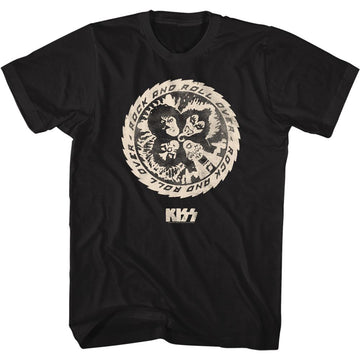 Kiss-Rock And Roll-Black Adult S/S T-Shirt - Black