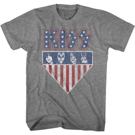 Kiss-Kiss1776-Graphite Heather Adult S/S T-Shirt - Graphite Heather