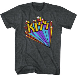 Kiss-Kissstars-Black Heather Adult S/S T-Shirt - Black Heather