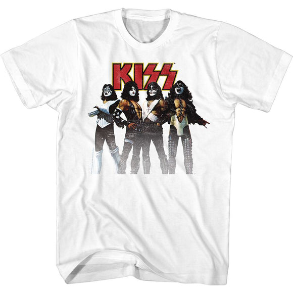 Kiss-Kiss Band-White Adult S/S T-Shirt - White