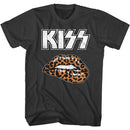 Kiss-Leopard Lip-Smoke Adult S/S T-Shirt - Smoke