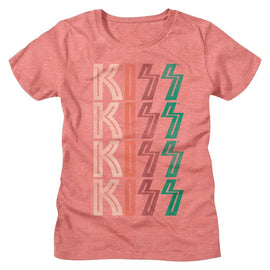 Kiss-Washed Out Logo-Sunset Heather Ladies S/S T-Shirt - Sunset Heather