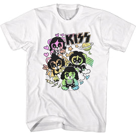 Kiss-Kiss Bears-White Adult S/S T-Shirt - White