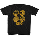Kiss-Sketchy Faces-Black Toddler S/S T-Shirt-4T - Black