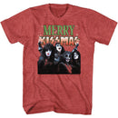Kiss-Merry Kissmas-Red Heather Adult S/S T-Shirt - Red Heather