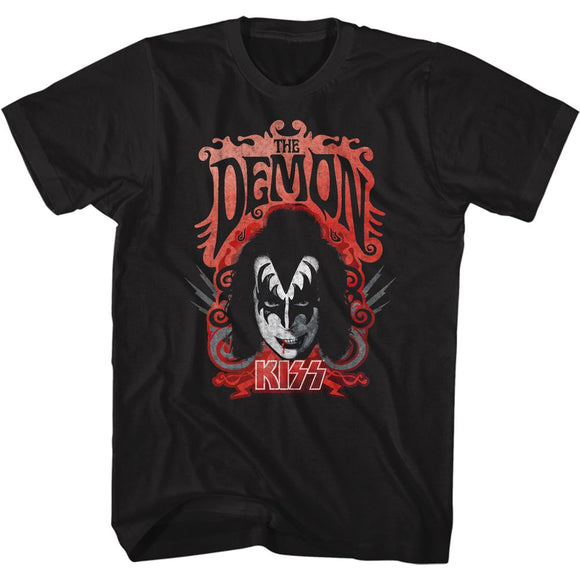 Kiss-The Demon-Black Adult S/S T-Shirt - Black