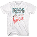 Kiss-Animalize Logo-White Adult S/S T-Shirt - White
