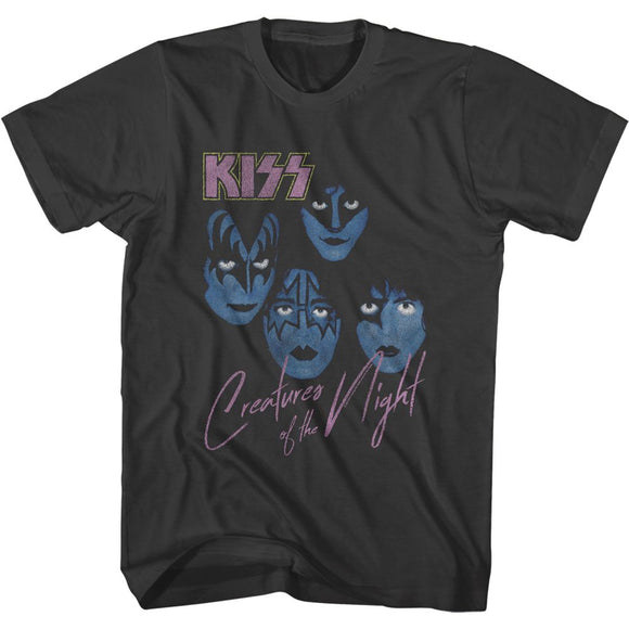 Kiss-Creatures Of The Night-Smoke Adult S/S T-Shirt - Smoke