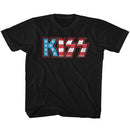 Kiss-Flag Kiss-Black Youth S/S T-Shirt-Xs (5-6) - Black