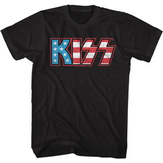 Kiss Flag Kiss Adult T-Shirts