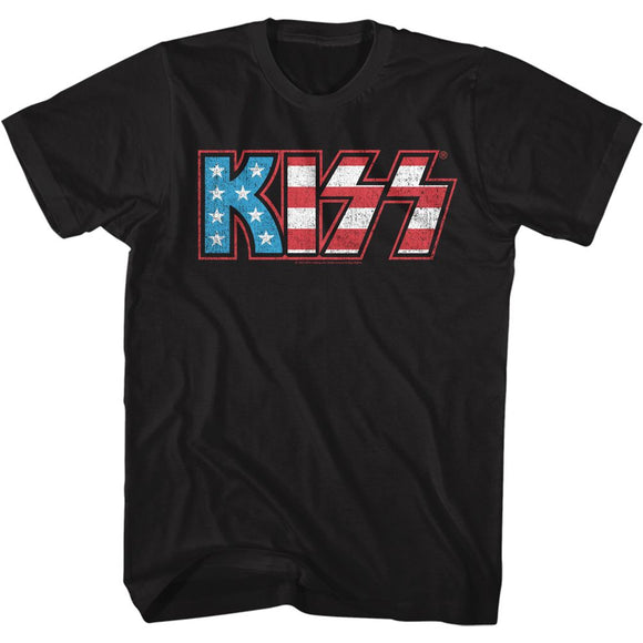 Kiss-Flag Kiss-Black Adult S/S T-Shirt - Black
