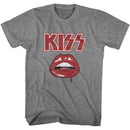 Kiss-Kiss Drip-Graphite Heather Adult S/S T-Shirt - Graphite Heather