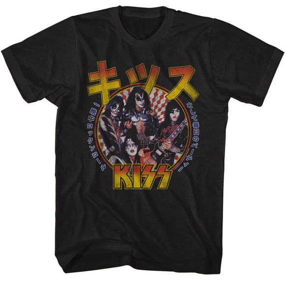 Kiss-Kiss Rr All Nit Japanese-Black Adult S/S T-Shirt - Black