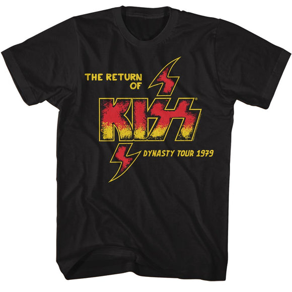 Kiss-Kiss The Return Of Kiss 1979-Black Adult S/S T-Shirt - Black