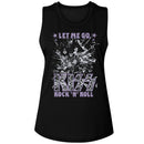 Kiss-Kiss Glass Breaking-Black Ladies Muscle Tank-S - Black