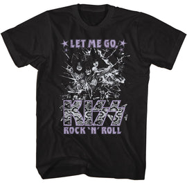 Kiss-Kiss Glass Breaking-Black Adult S/S T-Shirt - Black