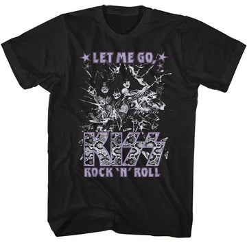Kiss-Kiss Glass Breaking-Black Adult S/S T-Shirt - Black