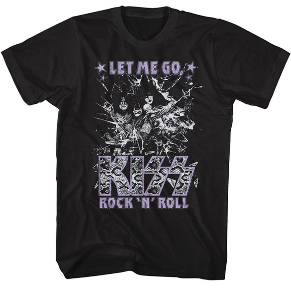 Kiss-Kiss Glass Breaking-Black Adult S/S T-Shirt - Black