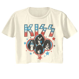 Kiss-Kiss Americana Stars-Natural Ladies S/S Festival Cali Crop-S - Natural
