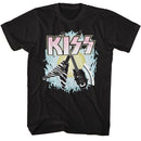 Kiss-Kiss Two Guitars-Black Adult S/S T-Shirt - Black