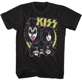 Kiss-Kiss Spike Circles-Black Adult S/S T-Shirt - Black