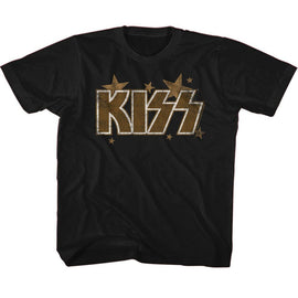 Kiss Stars-Black Toddler S/S T-Shirt-2T - Black
