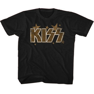 Kiss Stars-Black Toddler S/S T-Shirt-4T - Black