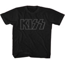 Kiss-Kiss Outline-Black Toddler S/S T-Shirt-3T - Black