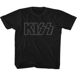 Kiss-Kiss Outline-Black Toddler S/S T-Shirt-2T - Black