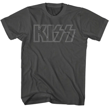 Kiss-Kiss Outline-Smoke Adult S/S T-Shirt - Smoke