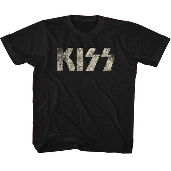Kiss-Kiss Logo-Black Youth S/S T-Shirt-Xs (5-6) - Black