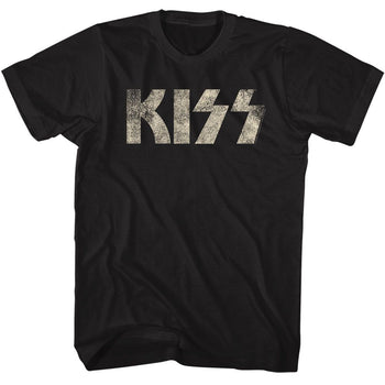 Kiss-Kiss Logo-Black Adult S/S T-Shirt - Black