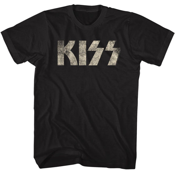 Kiss-Kiss Logo-Black Adult S/S T-Shirt - Black