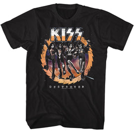 Kiss-Kiss Destroyer Album-Black Adult S/S T-Shirt - Black