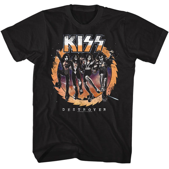 Kiss-Kiss Destroyer Album-Black Adult S/S T-Shirt - Black