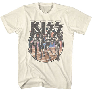 Kiss Kiss Space Circle With Skeleton Band Adult T-Shirts