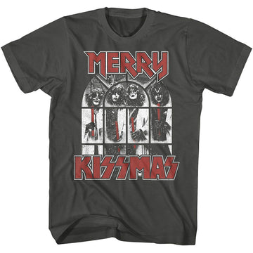 Kiss-Kiss Snowy Kissmas-Smoke Adult S/S T-Shirt - Smoke