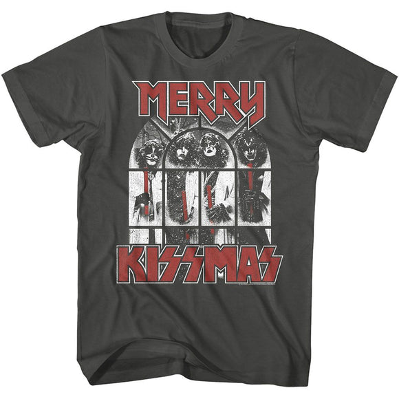 Kiss-Kiss Snowy Kissmas-Smoke Adult S/S T-Shirt - Smoke