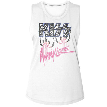 Kiss-Kiss Animalize-White Ladies Muscle Tank S - White