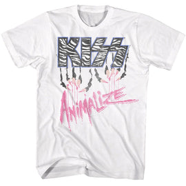 Kiss-Kiss Animalize-White Adult S/S T-Shirt - White