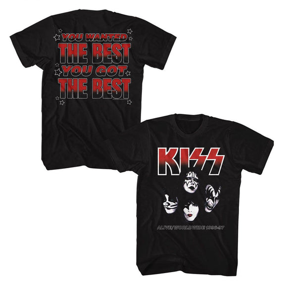 Kiss-Kiss You Wanted The Best-Black Adult S/S T-Shirt ***F&B*** S - Black