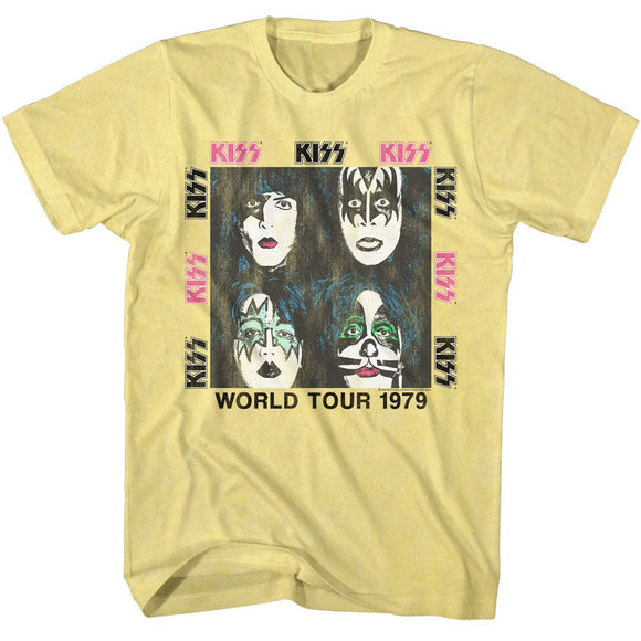 Kiss-Kiss Dynasty 79-Yellow Heather Adult S/S T-Shirt - Yellow Heather