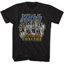Kiss-Kiss Live In Flames-Black Adult S/S T-Shirt - Black