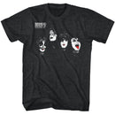 Kiss-Kiss Heads-Black Heather Adult S/S T-Shirt - Black Heather