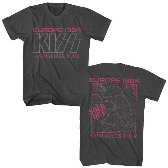 Kiss-Kiss Europe 1984-Smoke Adult S/S T-Shirt ***F&B***-S - Smoke