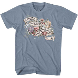 Kings Of Leon-Kings Of Leon Mechanical Bull-Indigo Heather Adult S/S T-Shirt - Indigo Heather