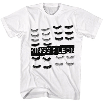 Kings Of Leon-Kings Of Leon Eye Lashes-White Adult S/S T-Shirt - White