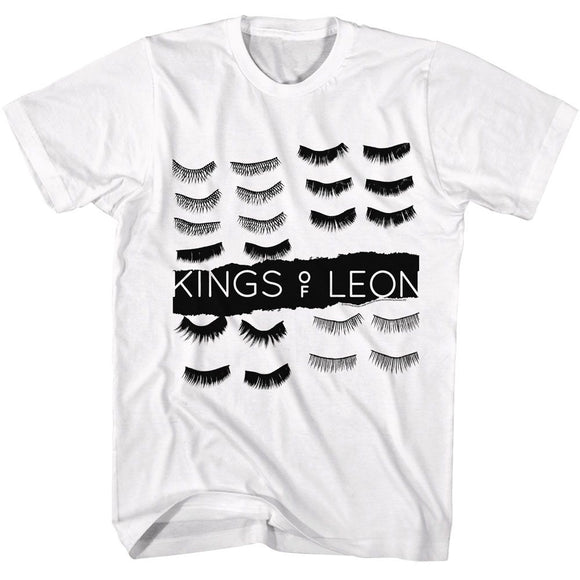 Kings Of Leon-Kings Of Leon Eye Lashes-White Adult S/S T-Shirt - White
