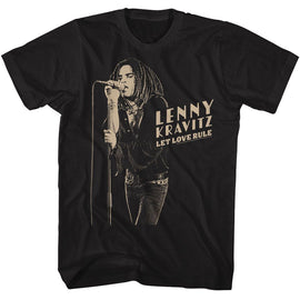 Lenny Kravitz-Lenny Kravitz Stark Microphone-Black Adult S/S T-Shirt - Black