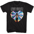 Lenny Kravitz-Lenny Kravitz Multicolor Heart-Black Adult S/S T-Shirt - Black